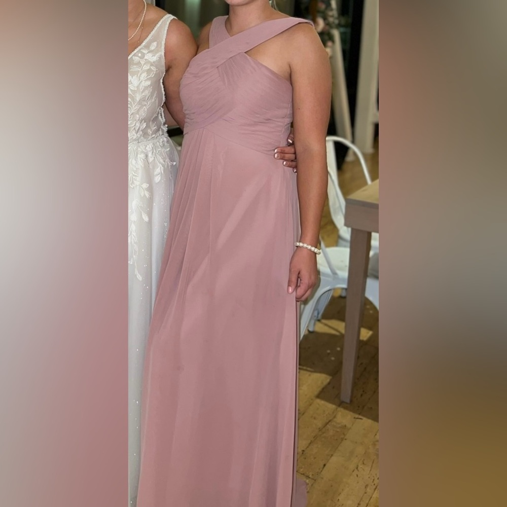 Pink chiffon bridesmaid dress